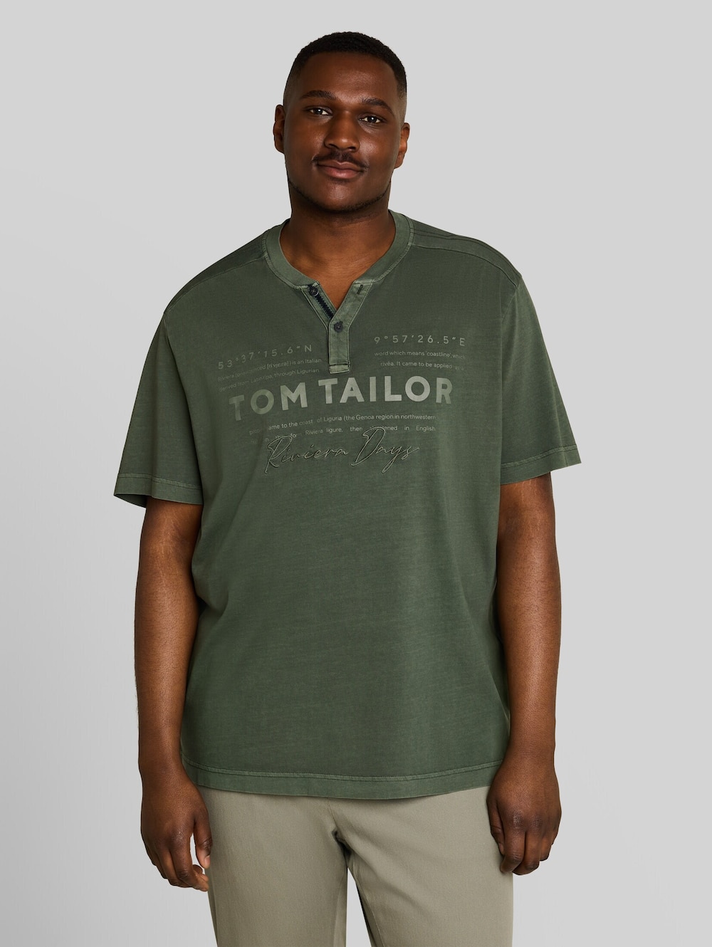 Henley T-Shirt im Used-Look
