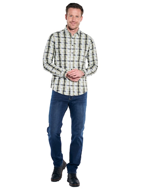 Herren Hemd langarm , Gruen