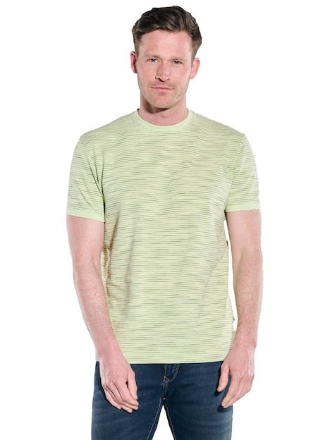 Herren T-Shirt gestreift , Hellgelb