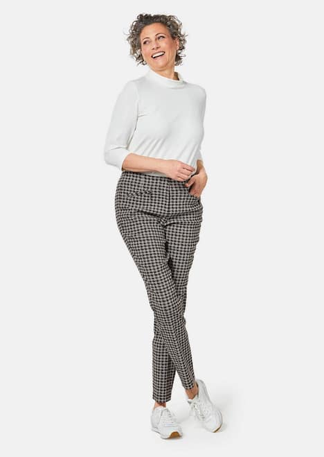 GOLDNER Broek Elastische broek met tijdloze pied-de-poule