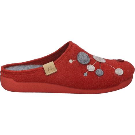 Damen Hausschuh Cara 02, rot-multi