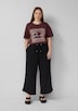 Leinenmix Hose mit weitem Bein