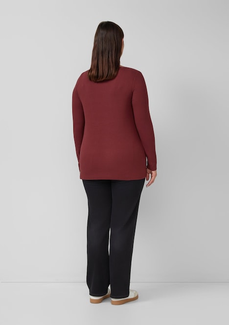 Langarmshirt mit U-Boot-Ausschnitt
