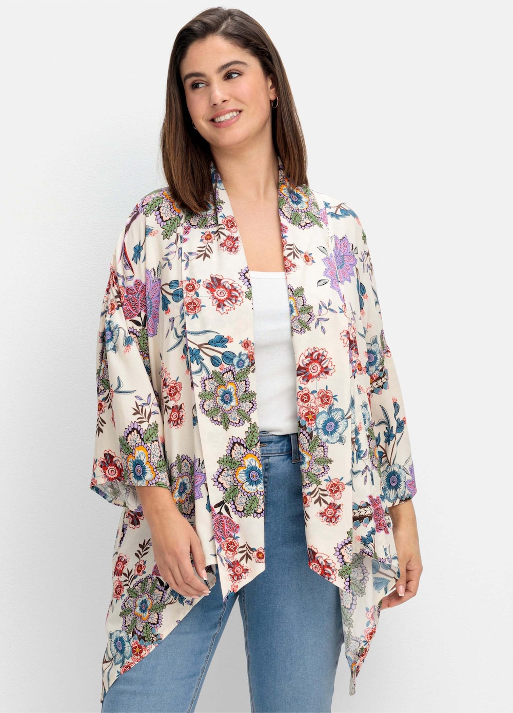 Longbluse 3/4-Arm Blumen