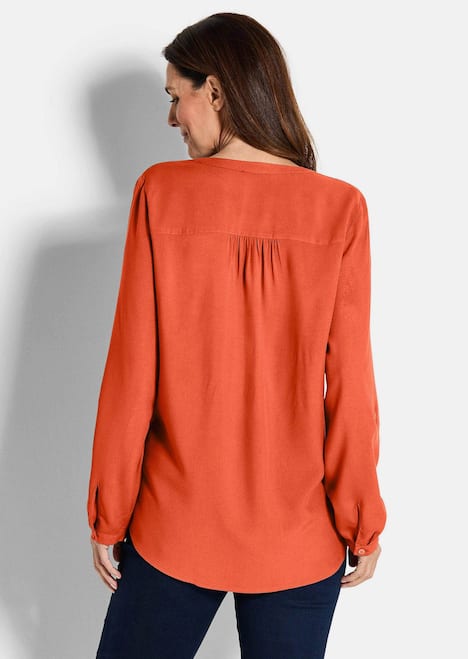 Elegante Viskosebluse mit V-Ausschnitt