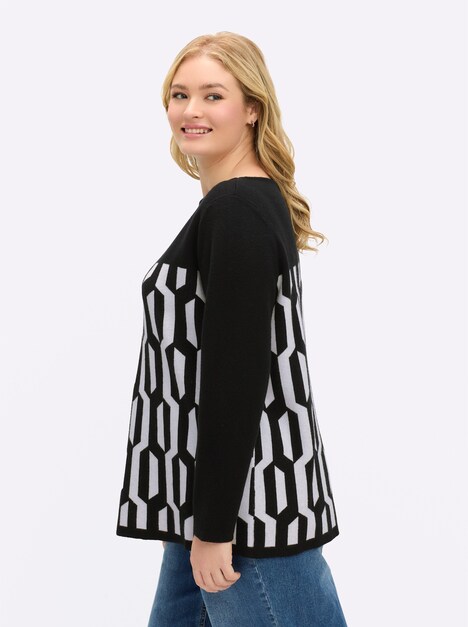 Pullover Langarm Jersey, Jacquard Sonstiges Muster Ohne Kragen