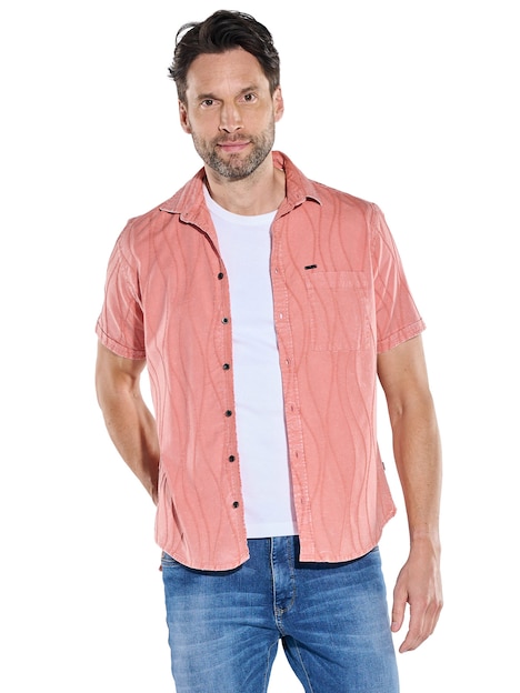 Herren Overshirt mit Comfort-Stretch , Rosa