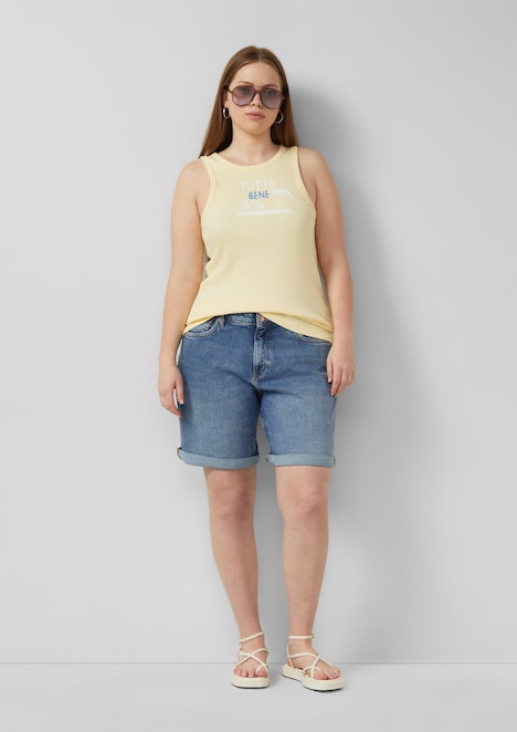 geripptes Tanktop mit Print
