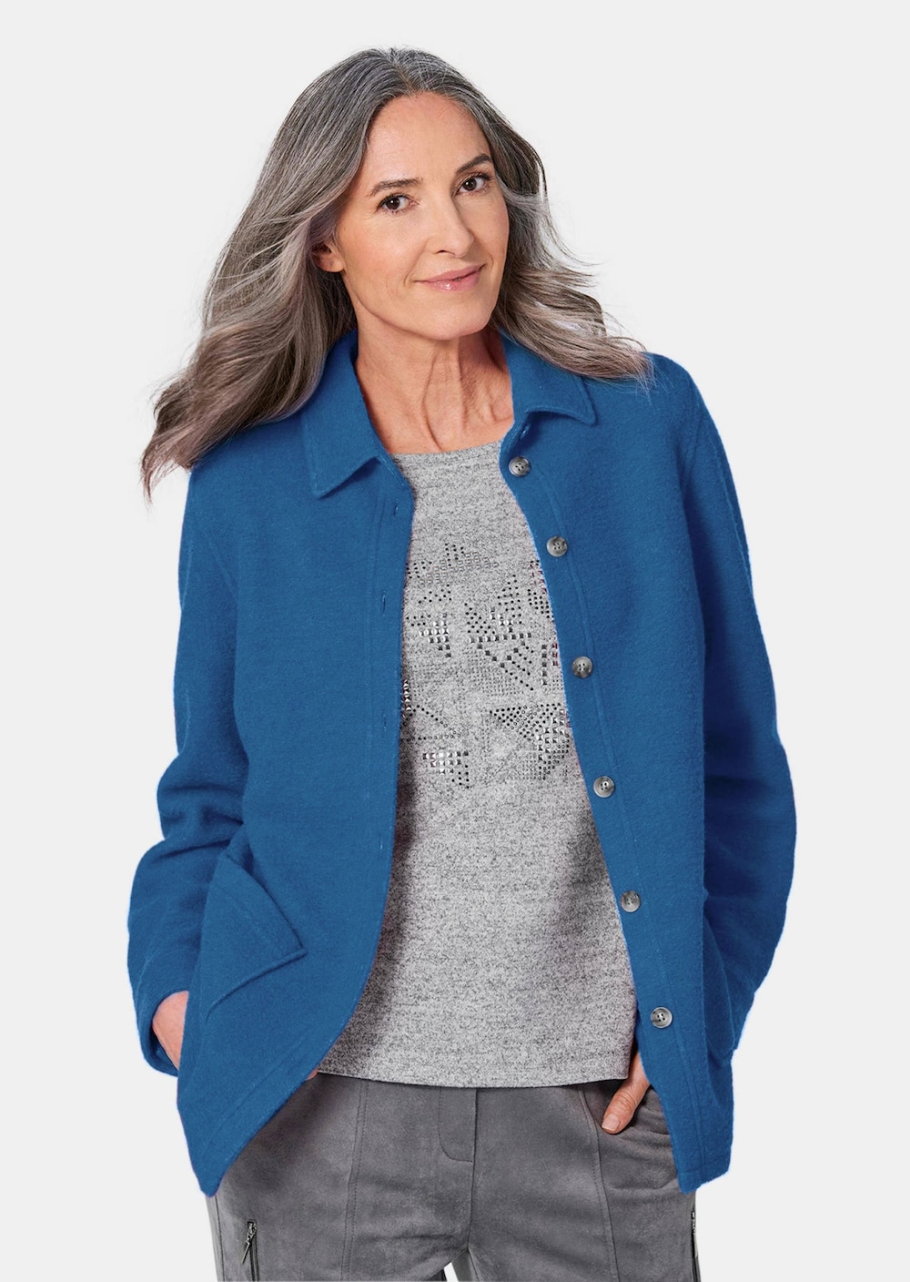 Hemdjacke mit Wollanteil