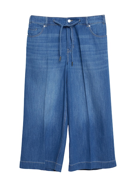 Culotte-Jeans / High Rise / Wide Fit / im Leinenmix