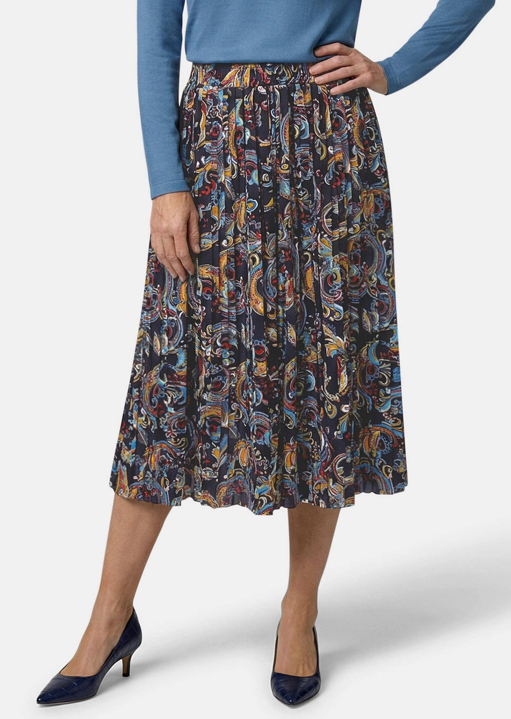 Geplooide rok met paisley-print