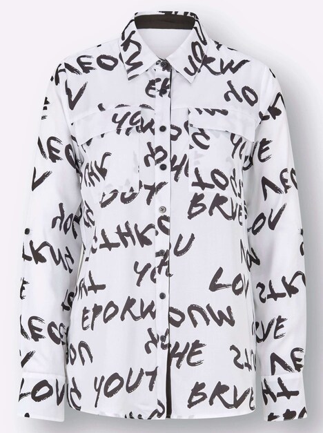 Bluse Langarm Sonstiges Muster Hemdkragen