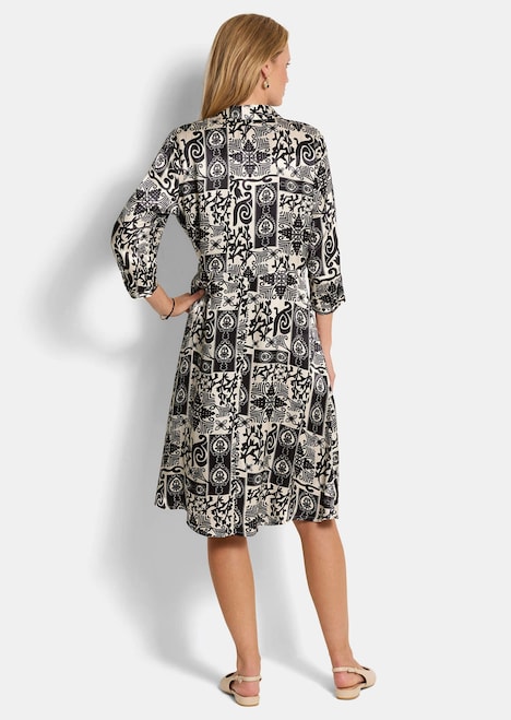 Viskosekleid mit Bicolor-Print