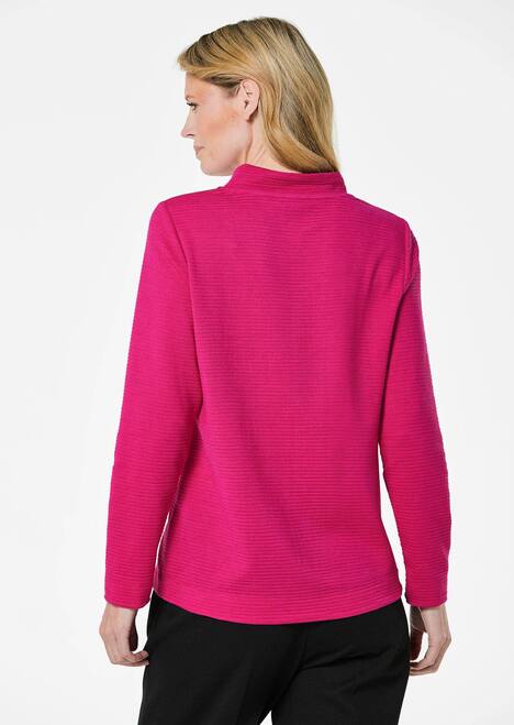 Langarm Viskose-Pullover, Stehbund