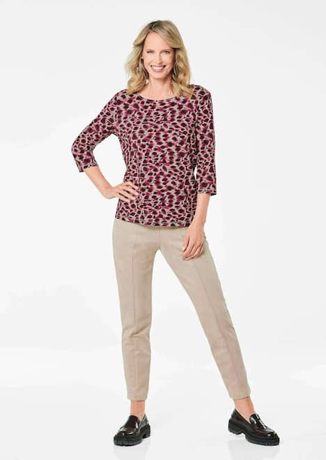 GOLDNER Shirt Elegant gedessineerd shirt in viscosejersey