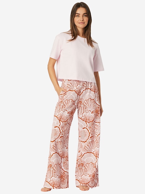 Schiesser Damen Pyjamahose Mix Relax orange,rosa