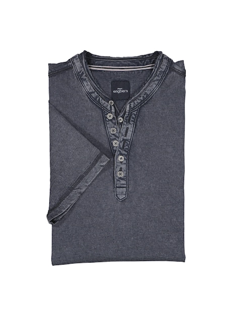Herren Henley T-Shirt mit Knopfleiste , Saphirblau