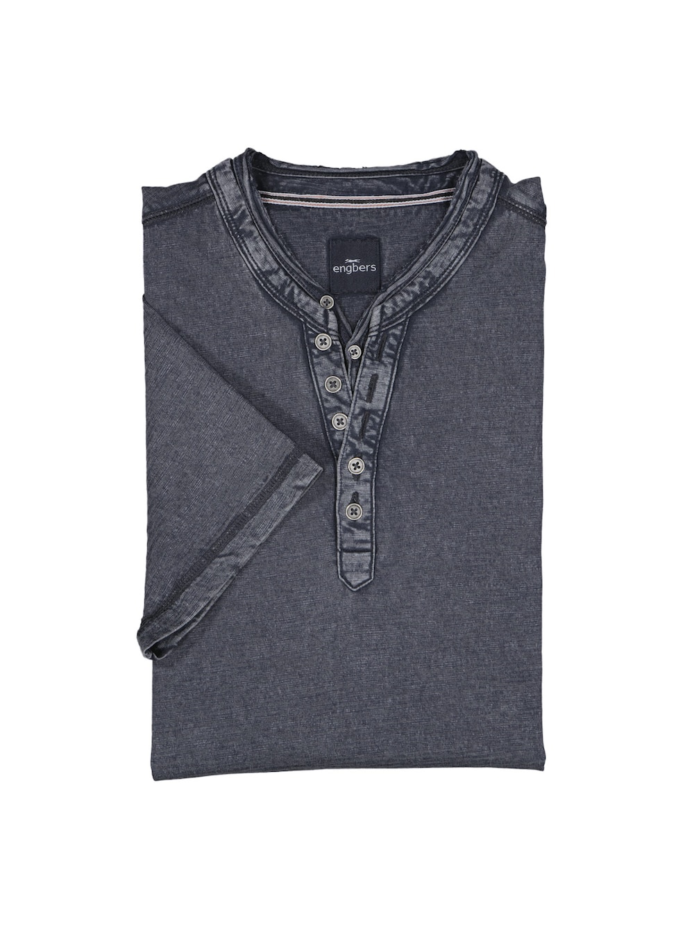 Herren Henley T-Shirt mit Knopfleiste , Saphirblau