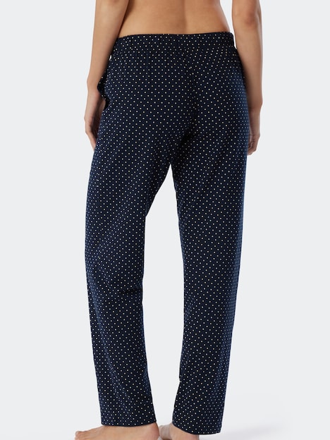 Schiesser Damen Pyjama Mix & Relax lang - Mix & Relax lang dunkelblau-gem.