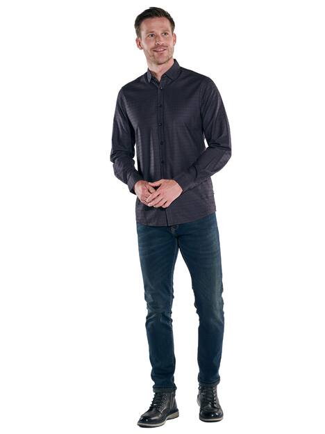 engbers Herren Langarm-Hemd gemustert , Anthrazit