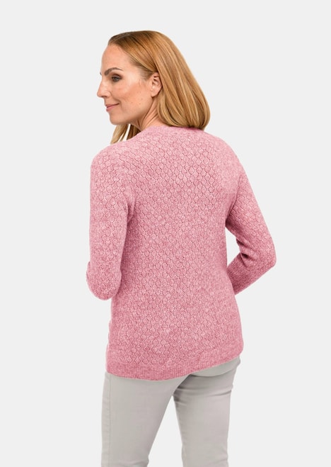 Femininer Ajourpullover aus hochwertigem Melange-Garn