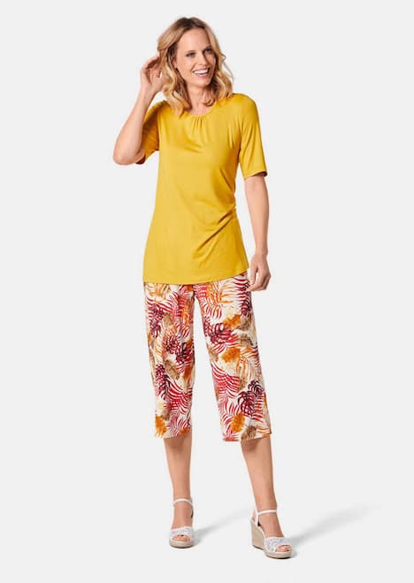 GOLDNER Broek met print Zomerse gedessineerde broek
