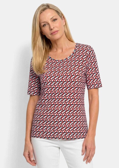 Viscose shirt met spannende 3D-print