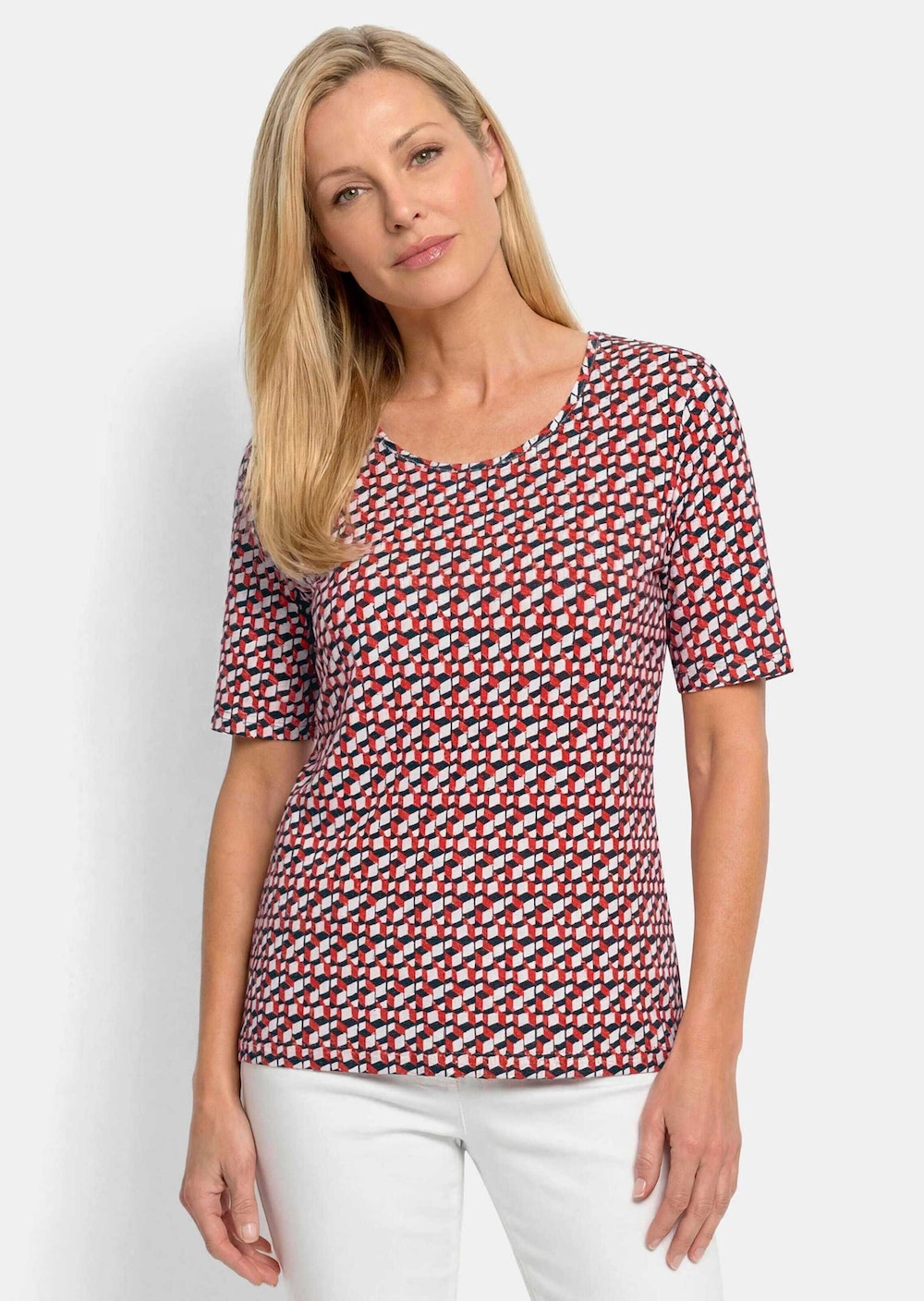 Viscose shirt met spannende 3D-print