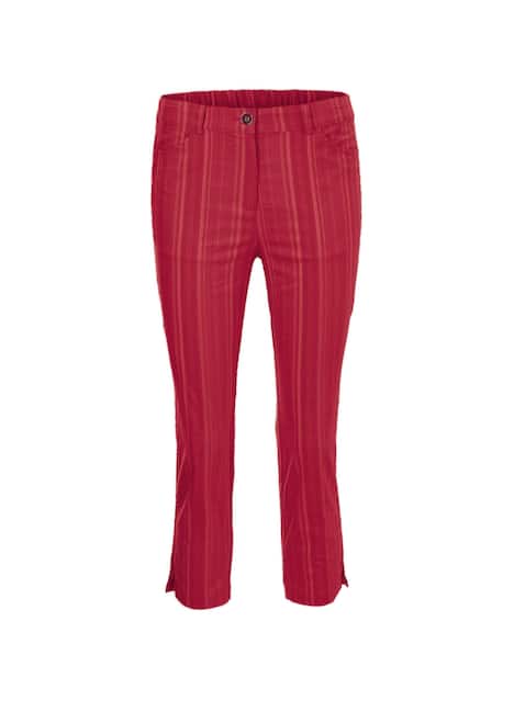 Verkürzte Strukturhose in elastischer Ware