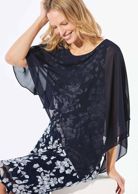 GOLDNER Kanten jurk Jurk van elegant kant met chiffon drapering