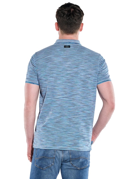 Herren Polo-Shirt meliert , Hellblau