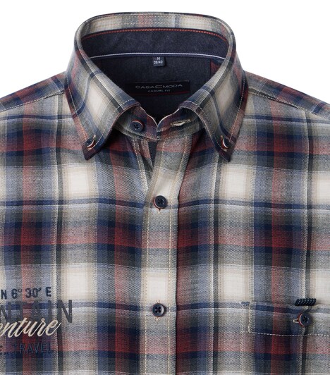 Flanellhemd kariert Casual Fit