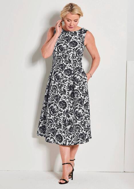 Elegantes Jerseykleid mit Faltenrock