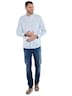 Herren Langarm-Hemd gestreift , Gruen