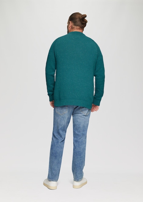 Crew-Neck-Pullover mit Farbeffekt