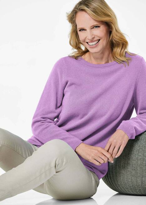 Kaschmirpullover mit U-Boot Ausschnitt