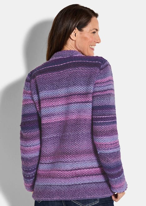 Multicolor Woll-Jacke mit Stehkragen