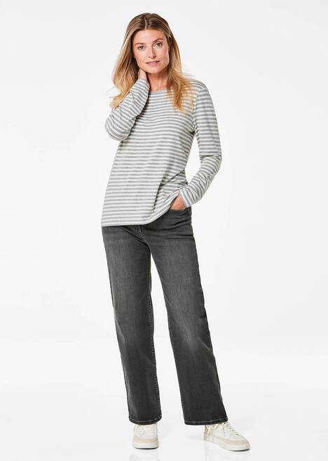 Ringelshirt mit U-Boot-Ausschnitt