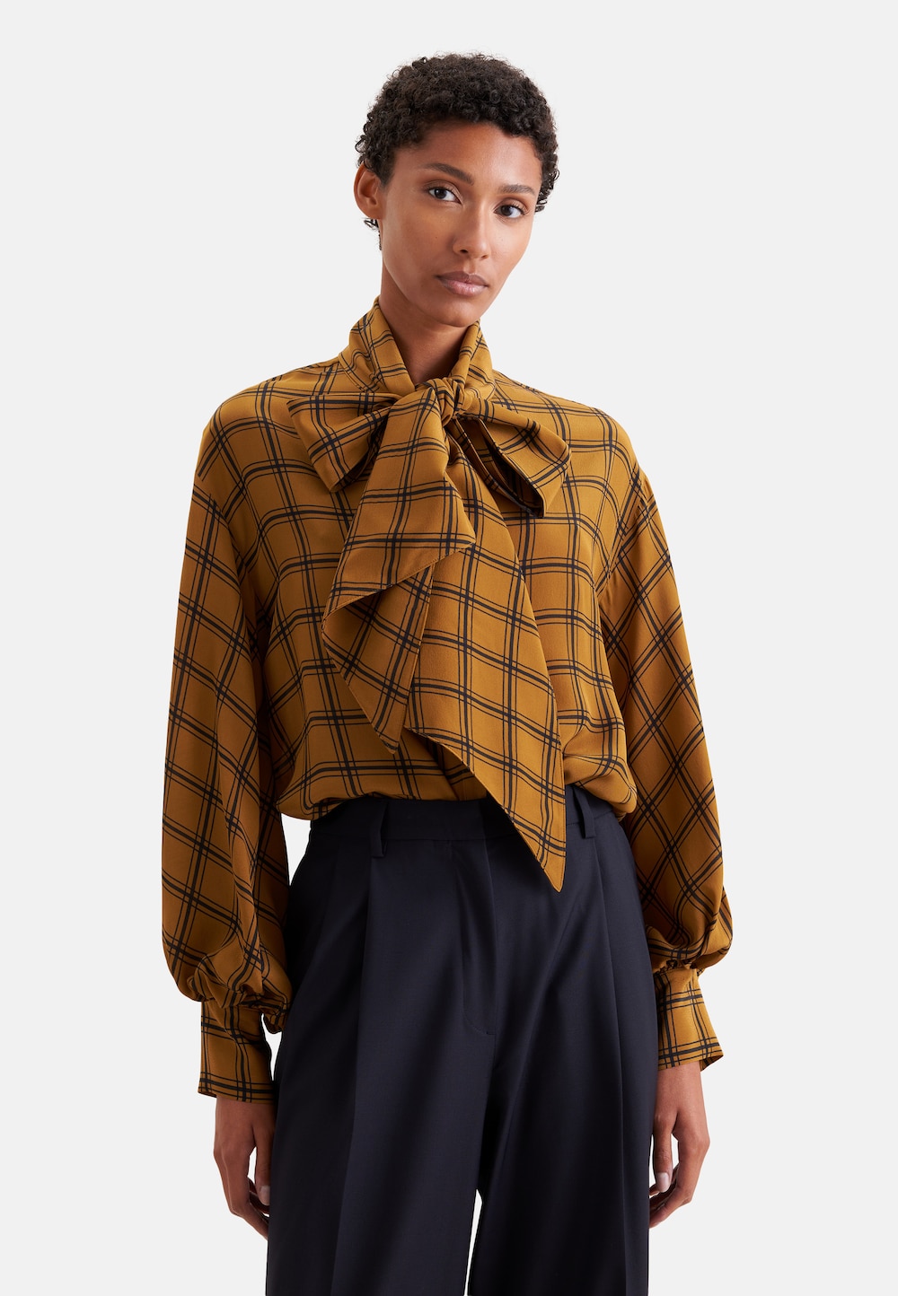 Damen Ausgestellte Bluse - Karo