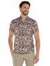 Herren Kurzarm-Hemd slim fit , Rostorange