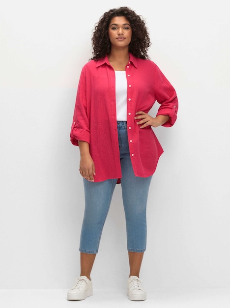 Hemdbluse Langarm Uni Hemdkragen