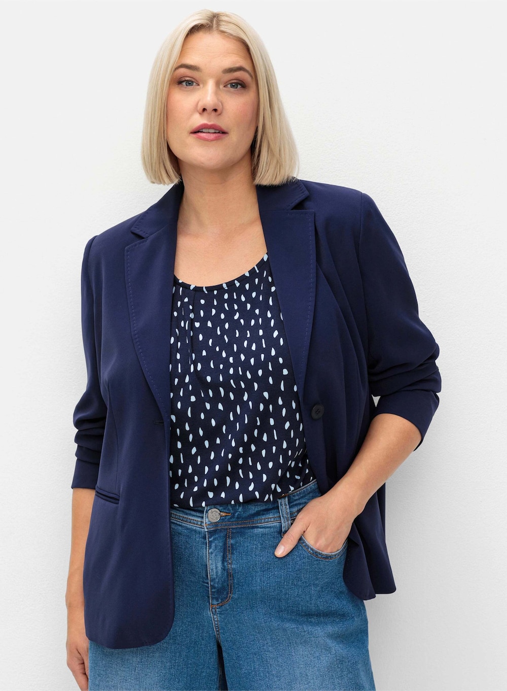 Blazer Langarm Uni Reverskragen