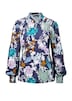 Florale Viskosebluse mit Stehkragen