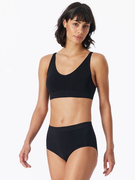 Schiesser Damen Bügelloser BH mit herausnehmbaren Pads - Classic Seamless - schwarz