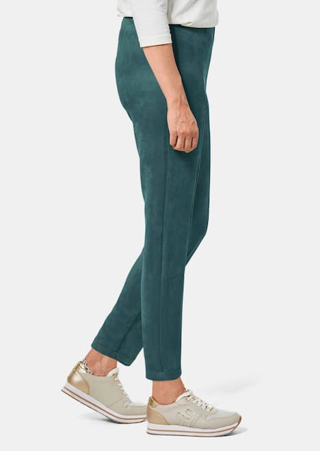 Moderne Leggings in trendigem Velourslederimitat