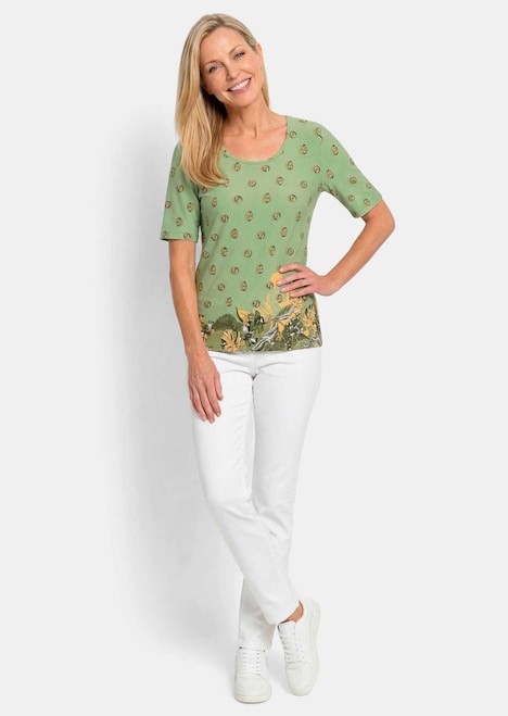 Viscose shirt met bloemen- en bladerenprint