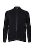Baumwoll-Strickjacke mit Stehkragen und Logo-Patch