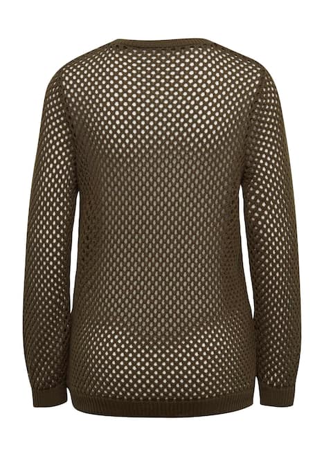 Sommerlicher Strickpullover mit Ajourmuster