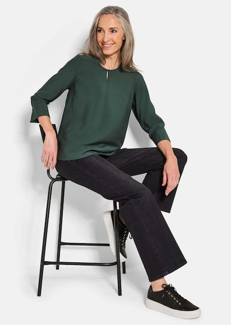 GOLDNER Blouse met ronde hals Blouse met ronde hals in viscosemix met structuur