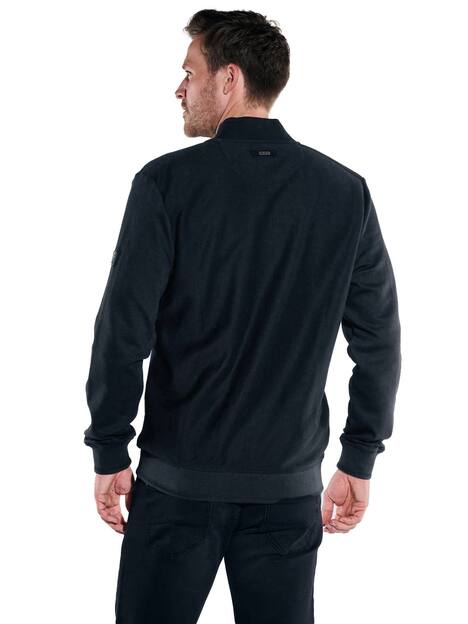 engbers Herren Sweatjacke strukturiert , Schwarz